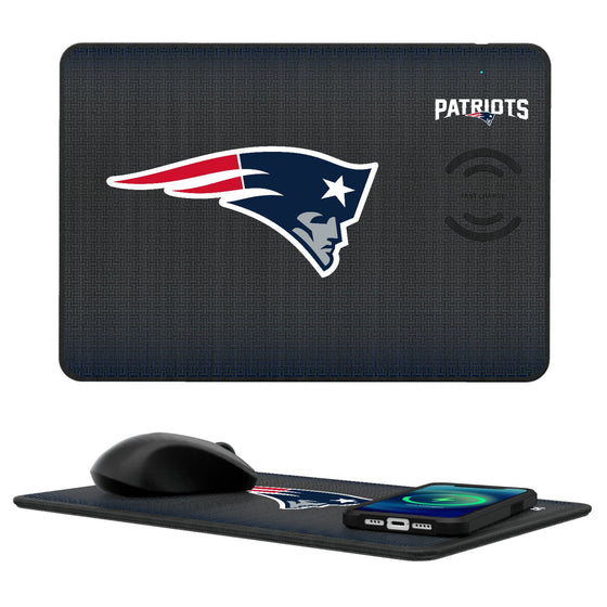 New England Patriots Linen 15-Watt Wireless Charger and Mouse Pad-0