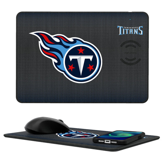 Tennessee Titans Linen 15-Watt Wireless Charger and Mouse Pad-0