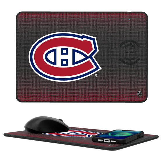 Montreal Canadiens Linen 15-Watt Wireless Charger and Mouse Pad-0