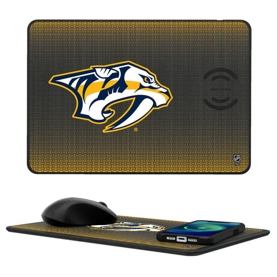 Nashville Predators Linen 15-Watt Wireless Charger and Mouse Pad-0