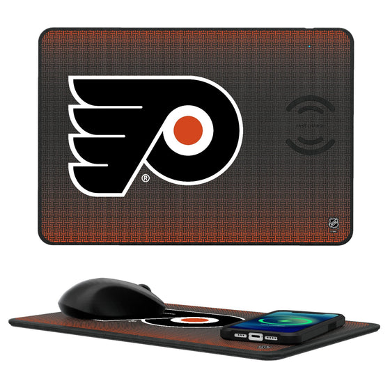 Philadelphia Flyers Linen 15-Watt Wireless Charger and Mouse Pad-0
