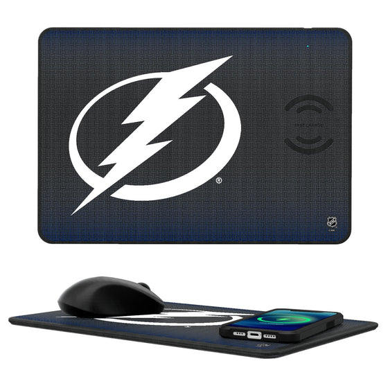 Tampa Bay Lightning Linen 15-Watt Wireless Charger and Mouse Pad-0