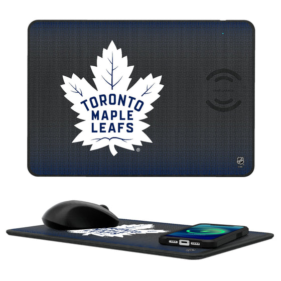 Toronto Maple Leafs Linen 15-Watt Wireless Charger and Mouse Pad-0