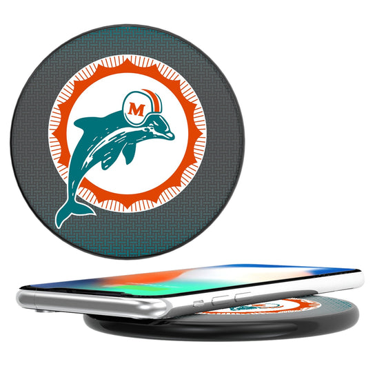 Miami Dolphins 1966-1973 Historic Collection Linen 15-Watt Wireless Charger-0