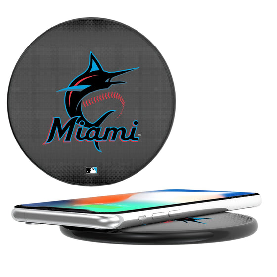 Miami Marlins Linen 15-Watt Wireless Charger-0