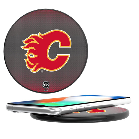 Calgary Flames Linen 15-Watt Wireless Charger-0