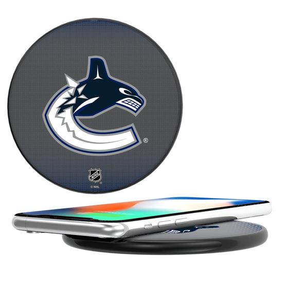 Vancouver Canucks Linen 15-Watt Wireless Charger-0