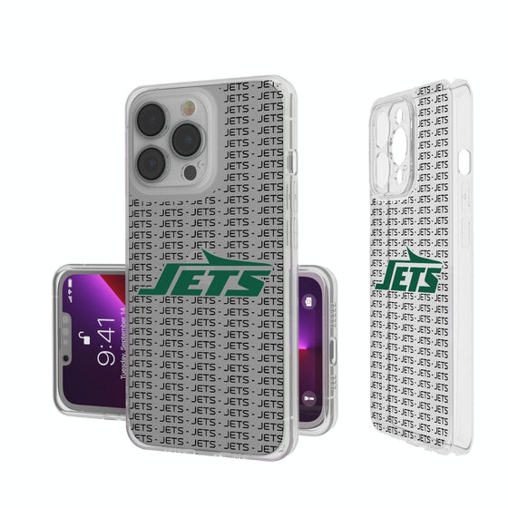 New York Jets Text Backdrop Clear Phone Case-0