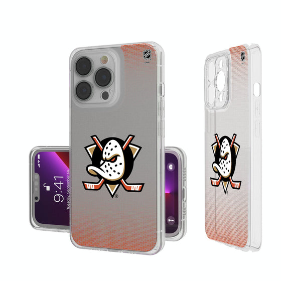 Anaheim Ducks Linen Clear Phone Case-0