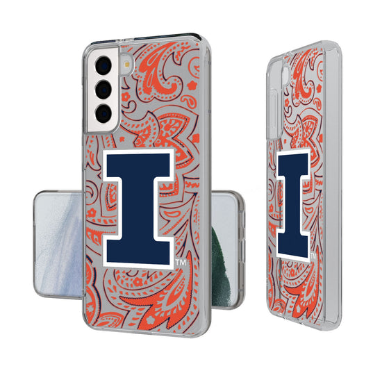 University of Illinois Fighting Illini Paisley Clear Phone Case-0