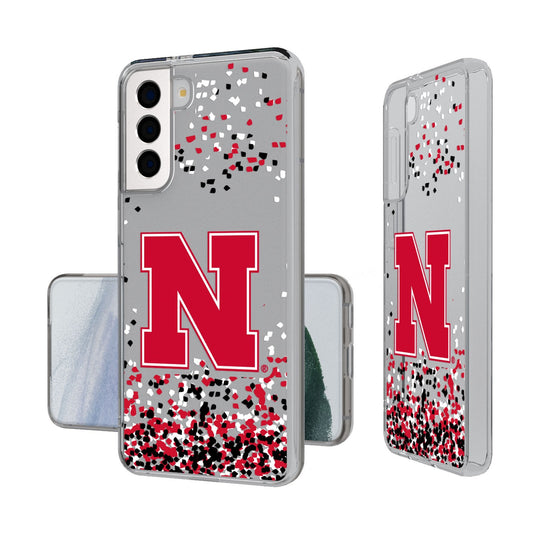 University of Nebraska Huskers Block N Confetti Clear Phone Case-0