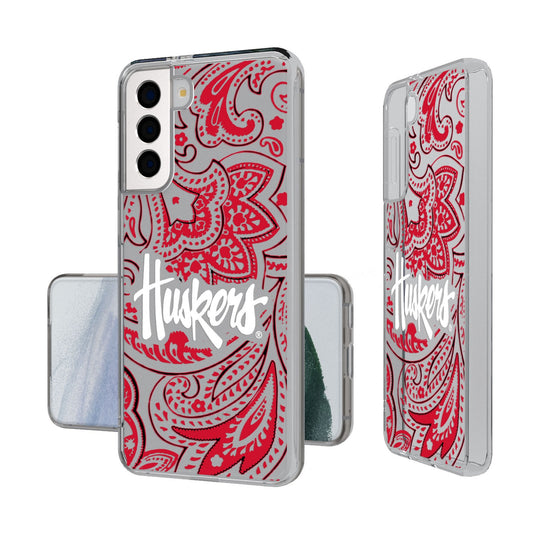 University of Nebraska Huskers Paisley Clear Phone Case-0