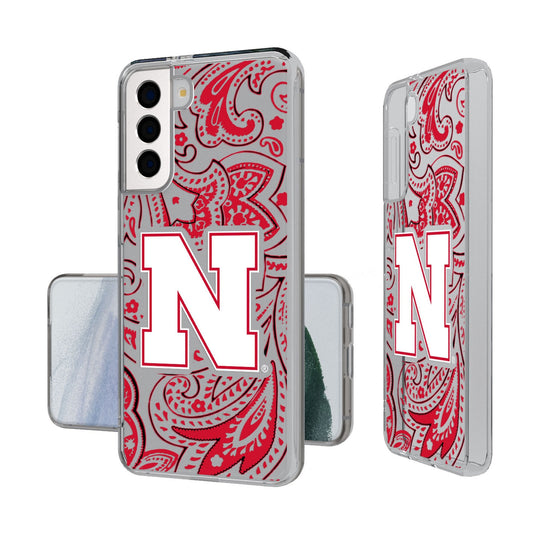 University of Nebraska Huskers Block N Paisley Clear Phone Case-0