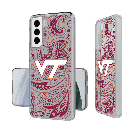 Virginia Tech Hokies Paisley Clear Phone Case-0