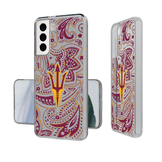 Arizona State University Sun Devils Paisley Clear Phone Case-0