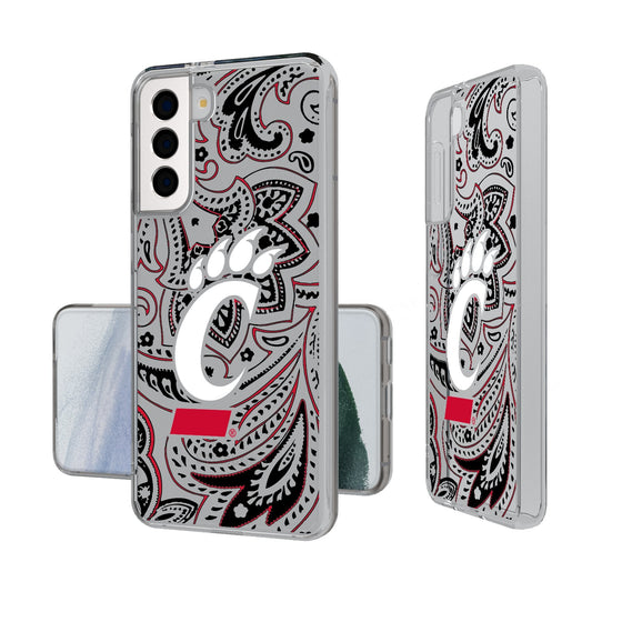 University of Cincinnati Bearcats Paisley Clear Phone Case-0