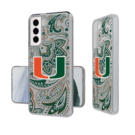 University of Miami Hurricanes Paisley Clear Phone Case-0