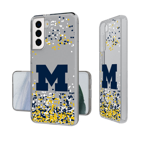 University of Michigan Wolverines Confetti Clear Phone Case-0