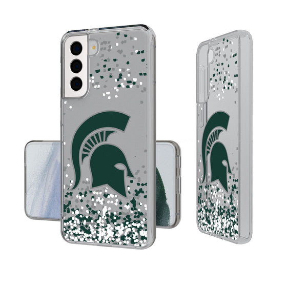 Michigan State University Spartans Confetti Clear Phone Case-0