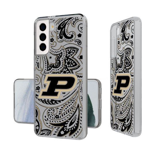 Purdue University Boilermakers Paisley Clear Phone Case-0