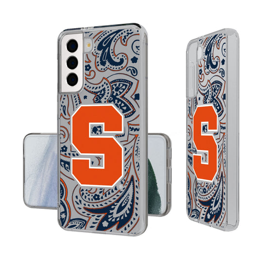 Syracuse University Orange Paisley Clear Phone Case-0