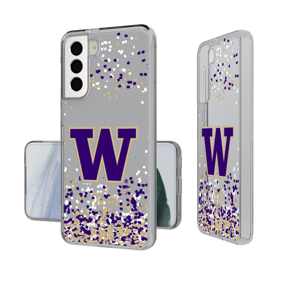 University of Washington Huskies Confetti Clear Phone Case-0