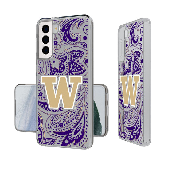 University of Washington Huskies Paisley Clear Phone Case-0