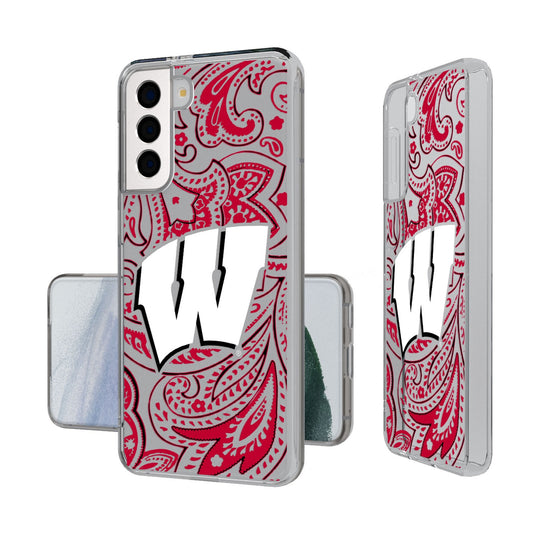 University of Wisconsin Badgers Paisley Clear Phone Case-0