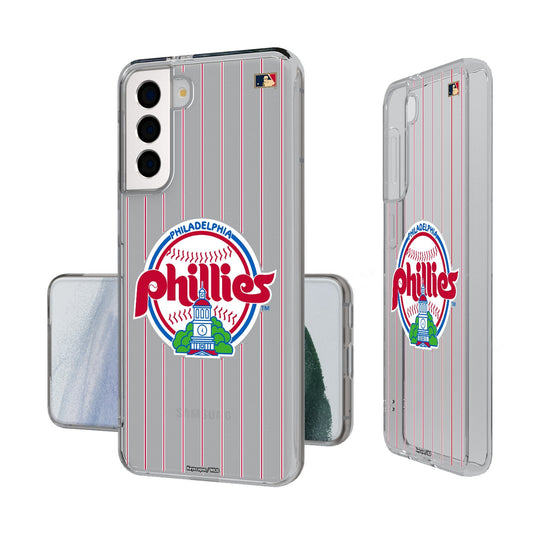 Philadelphia Phillies 1984-1991 - Cooperstown Collection Pinstripe Clear Phone Case-0