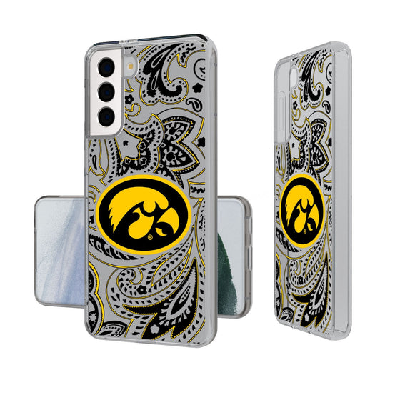 University of Iowa Hawkeyes Paisley Clear Phone Case-0