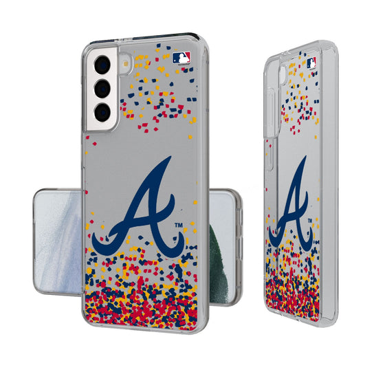 Atlanta Braves Confetti Clear Phone Case-0