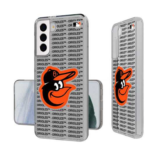 Baltimore Orioles Text Backdrop Clear Phone Case-0