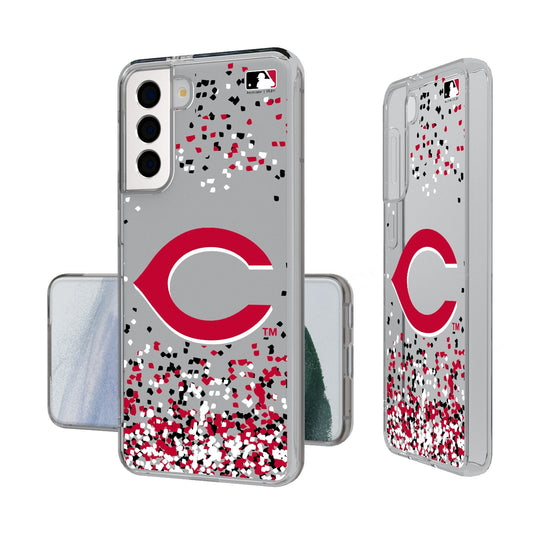 Cincinnati Reds Confetti Clear Phone Case-0