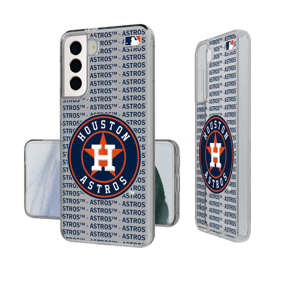 Houston Astros Text Backdrop Clear Phone Case-0