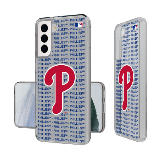 Philadelphia Phillies Text Backdrop Clear Phone Case-0