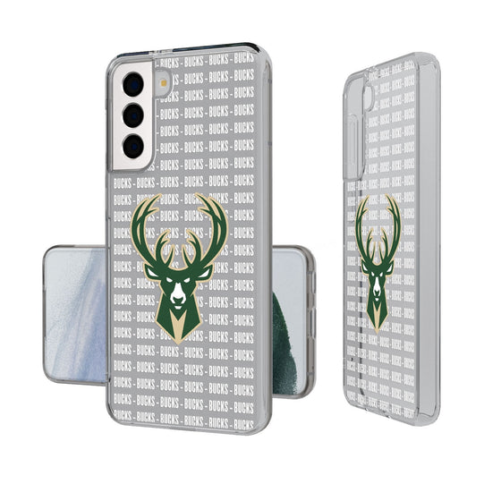 Milwaukee Bucks Text Backdrop Clear Phone Case-0