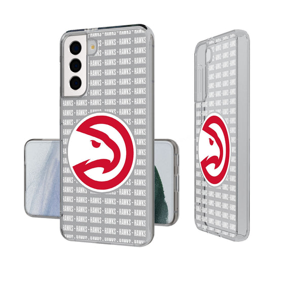 Atlanta Hawks Text Backdrop Clear Phone Case-0