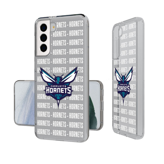 Charlotte Hornets Text Backdrop Clear Phone Case-0