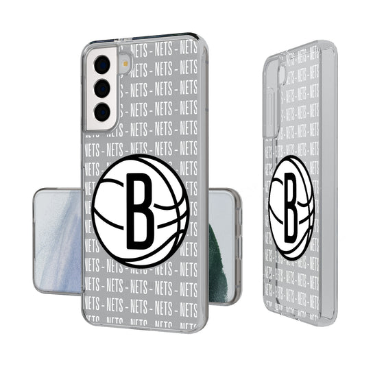 Brooklyn Nets Text Backdrop Clear Phone Case-0