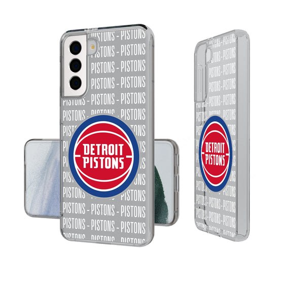 Detroit Pistons Text Backdrop Clear Phone Case-0