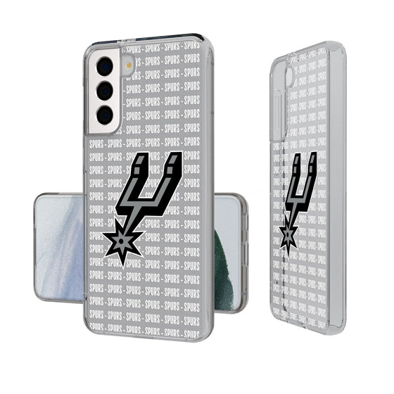 San Antonio Spurs Text Backdrop Clear Phone Case-0