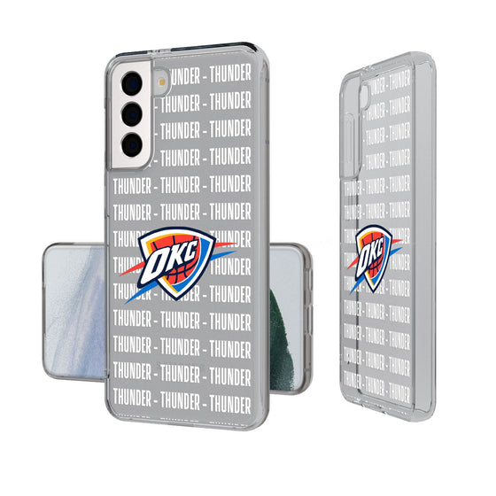 Oklahoma City Thunder Text Backdrop Clear Phone Case-0