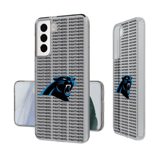 Carolina Panthers Text Backdrop Clear Phone Case-0