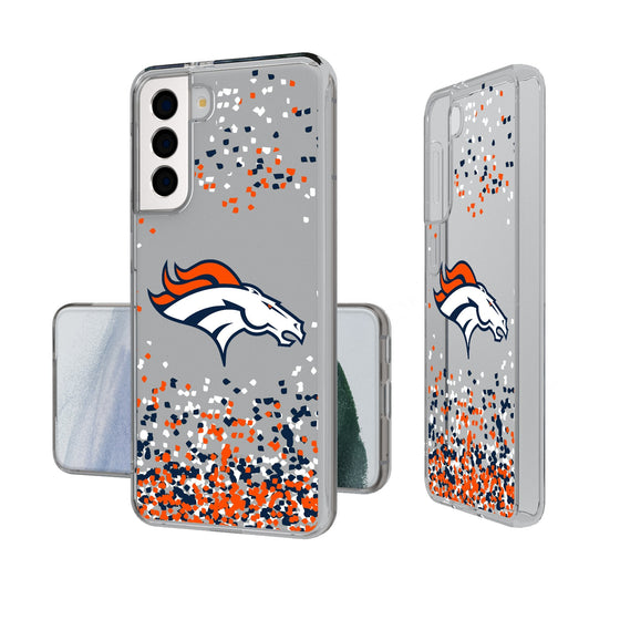 Denver Broncos Confetti Clear Phone Case-0