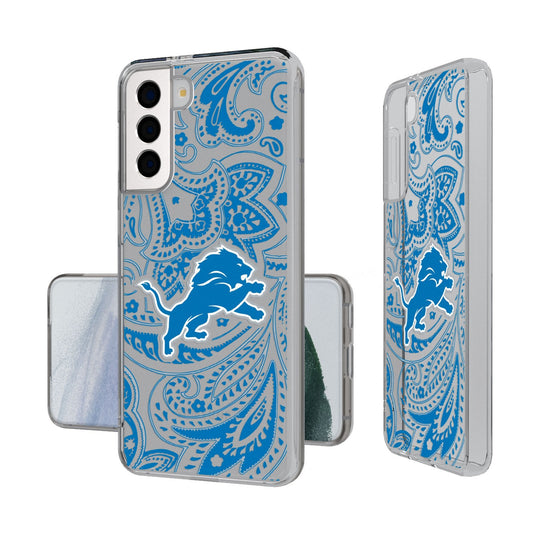 Detroit Lions Paisley Clear Phone Case-0