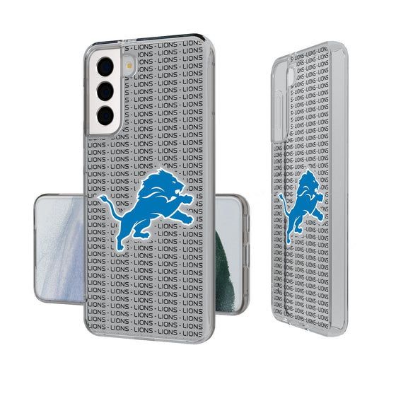 Detroit Lions Text Backdrop Clear Phone Case-0