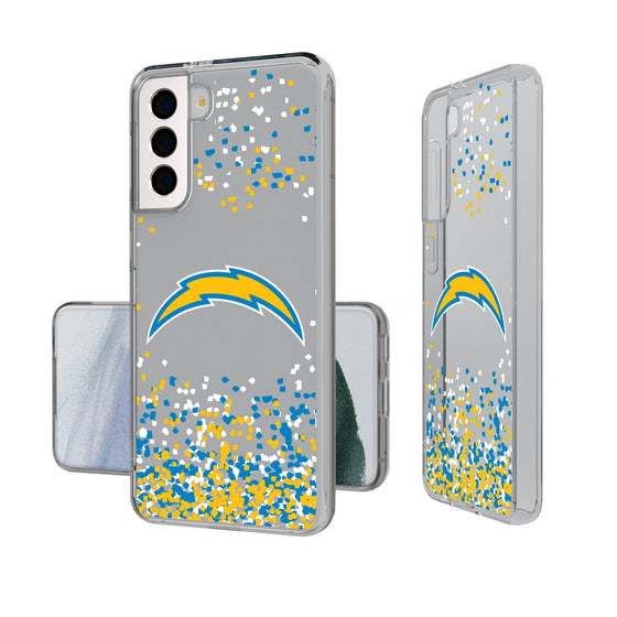 Los Angeles Chargers Confetti Clear Phone Case-0