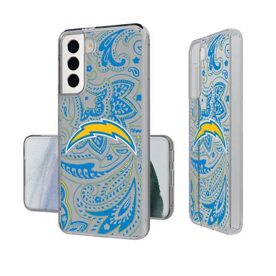 Los Angeles Chargers Paisley Clear Phone Case-0