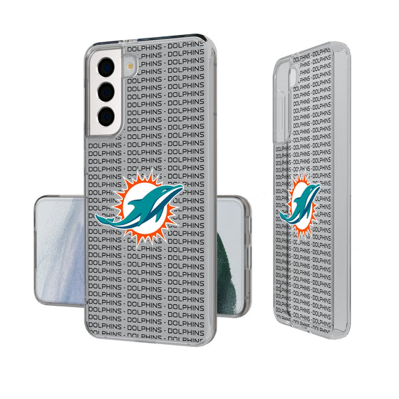 Miami Dolphins Text Backdrop Clear Phone Case-0