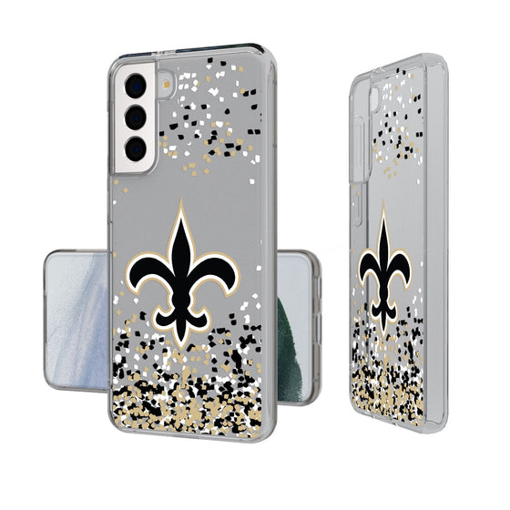 New Orleans Saints Confetti Clear Phone Case-0